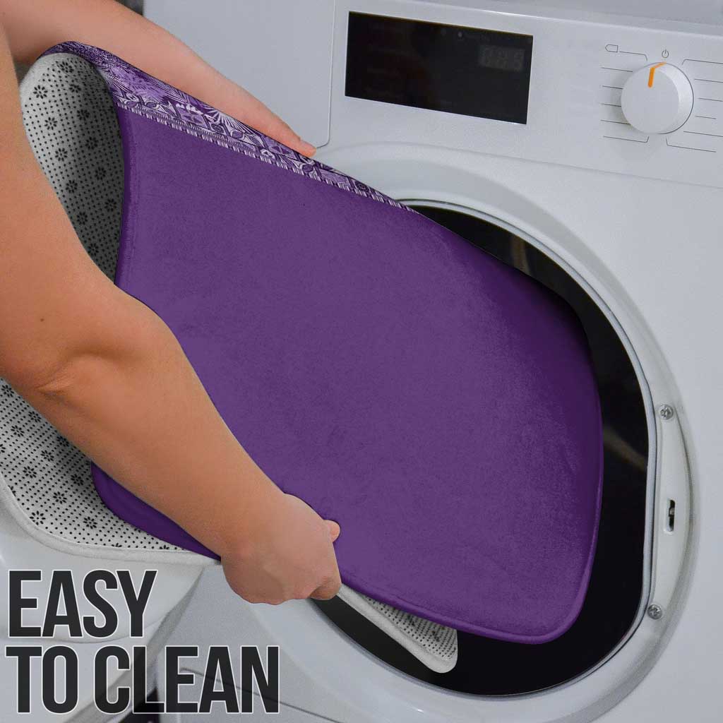 Hawaiian Tribal Elements Hibiscus Bathroom Set Purple Pattern - Polynesian Pride