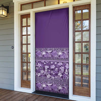 Hawaiian Tribal Elements Hibiscus Door Cover Purple Pattern - Polynesian Pride
