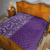 Hawaiian Tribal Elements Hibiscus Quilt Purple Pattern - Polynesian Pride