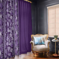 Hawaiian Tribal Elements Hibiscus Window Curtain Purple Pattern - Polynesian Pride