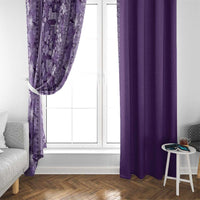 Hawaiian Tribal Elements Hibiscus Window Curtain Purple Pattern - Polynesian Pride