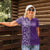 Hawaiian Tribal Elements Hibiscus Women Polo Shirt Purple Pattern - Polynesian Pride