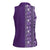 Hawaiian Tribal Elements Hibiscus Women Sleeveless Polo Shirt Purple Pattern - Polynesian Pride