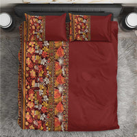 Hawaiian Tribal Elements Hibiscus Bedding Set Red Pattern - Polynesian Pride