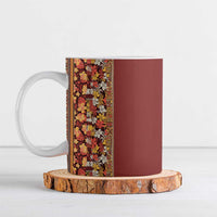 Hawaiian Tribal Elements Hibiscus Ceramic Mug Red Pattern - Polynesian Pride