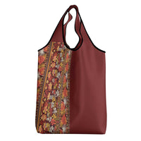 Hawaiian Tribal Elements Hibiscus Grocery Bag Red Pattern - Polynesian Pride