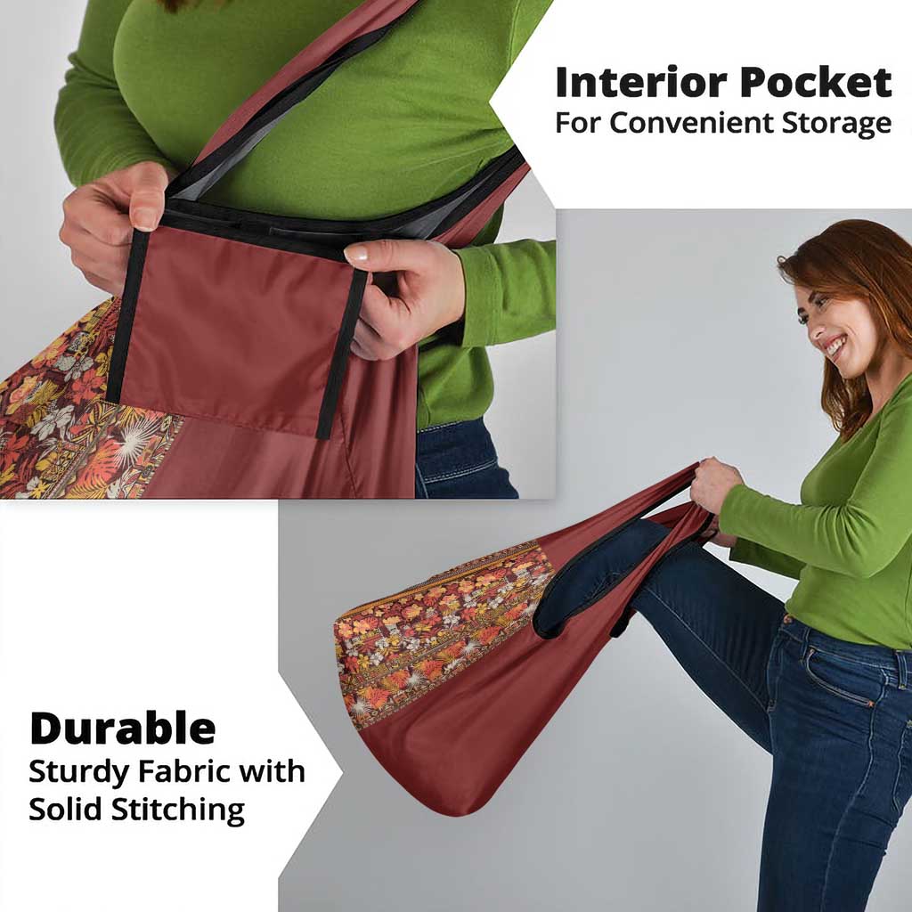 Hawaiian Tribal Elements Hibiscus Grocery Bag Red Pattern - Polynesian Pride