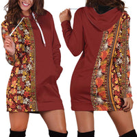Hawaiian Tribal Elements Hibiscus Hoodie Dress Red Pattern - Polynesian Pride