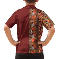 Hawaiian Tribal Elements Hibiscus Kid Hawaiian Shirt Red Pattern - Polynesian Pride