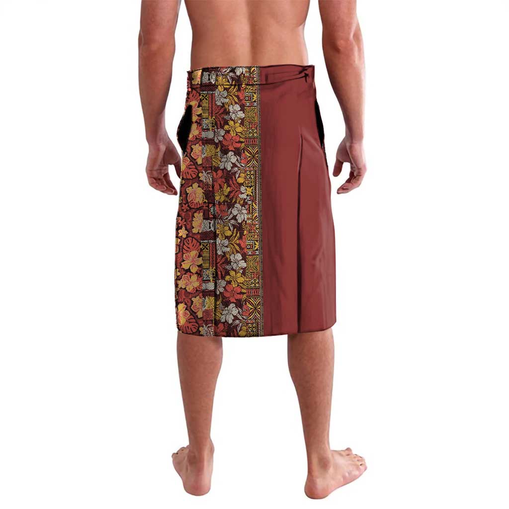 Hawaiian Tribal Elements Hibiscus Lavalava Red Pattern - Polynesian Pride