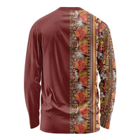 Hawaiian Tribal Elements Hibiscus Long Sleeve Shirt Red Pattern - Polynesian Pride