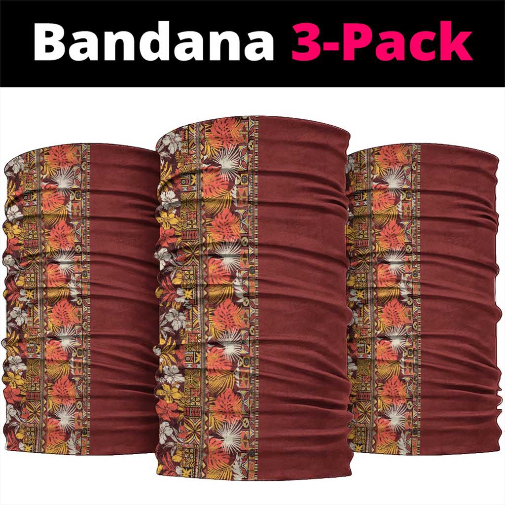 Hawaiian Tribal Elements Hibiscus Neck Gaiter Red Pattern - Polynesian Pride