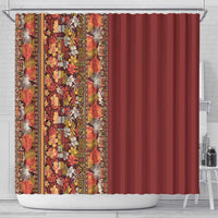 Hawaiian Tribal Elements Hibiscus Shower Curtain Red Pattern - Polynesian Pride