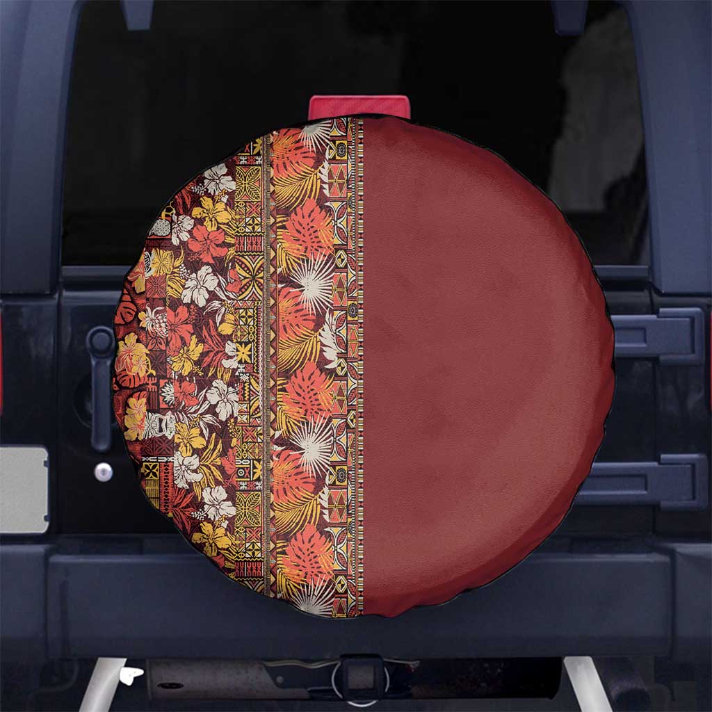 Hawaiian Tribal Elements Hibiscus Spare Tire Cover Red Pattern - Polynesian Pride