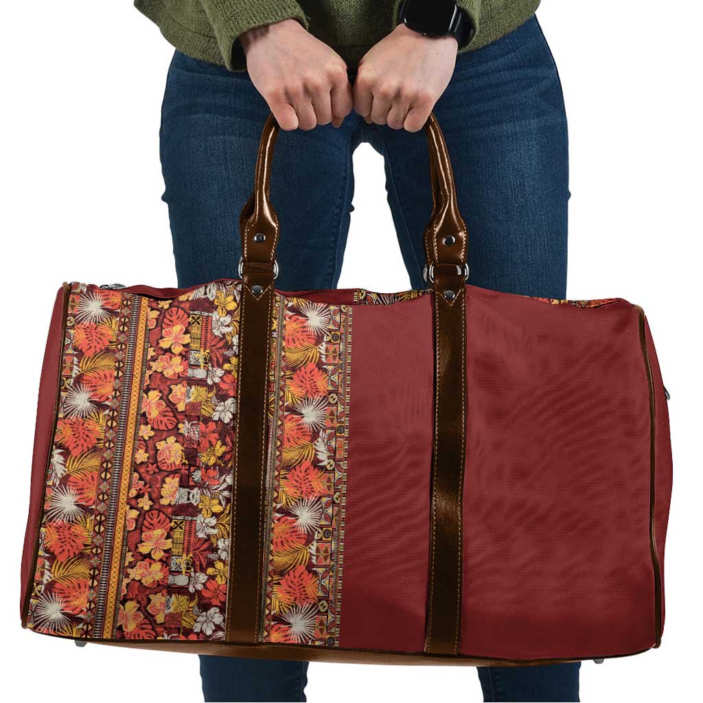 Hawaiian Tribal Elements Hibiscus Travel Bag Red Pattern - Polynesian Pride