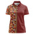 Hawaiian Tribal Elements Hibiscus Women Polo Shirt Red Pattern - Polynesian Pride