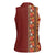 Hawaiian Tribal Elements Hibiscus Women Sleeveless Polo Shirt Red Pattern - Polynesian Pride