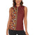 Hawaiian Tribal Elements Hibiscus Women Sleeveless Polo Shirt Red Pattern - Polynesian Pride