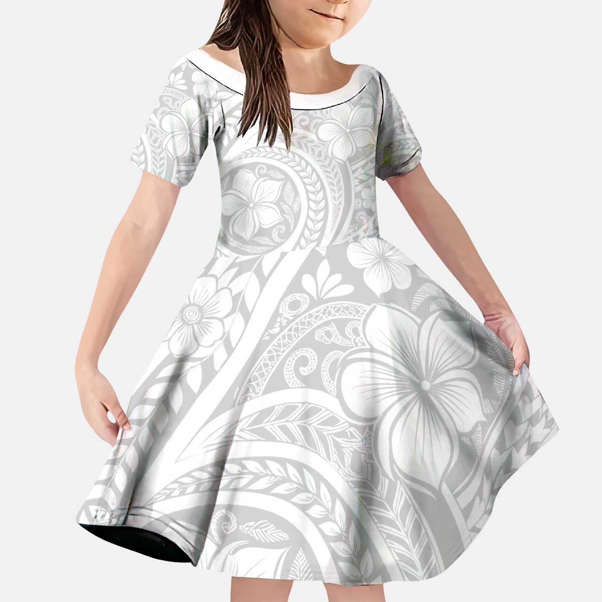 Lotu Tamaiti Samoan Polynesian Tribal Kid Short Sleeve Dress - Polynesian Pride