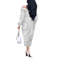 Lotu Tamaiti Samoan Polynesian Tribal Off The Shoulder Long Sleeve Dress - Polynesian Pride