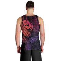 Polynesia Men Tank Top Whale Tale and Polynesian Sunset Plumeria Pink LT9 - Polynesian Pride