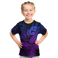 Polynesia Kid T Shirt Whale Tale and Polynesian Sunset Plumeria Purple LT9 Purple - Polynesian Pride