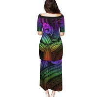 Polynesia Puletasi Whale Tale and Polynesian Sunset Plumeria Rainbow LT9 - Polynesian Pride