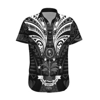 FSM Chuuk States Hawaiian Shirt Micronesia Vintage Polynesian Tribal Black Version LT9 Black - Polynesian Pride