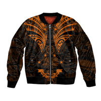 FSM Chuuk States Bomber Jacket Micronesia Vintage Polynesian Tribal Gold Version LT9 Unisex Gold - Polynesian Pride