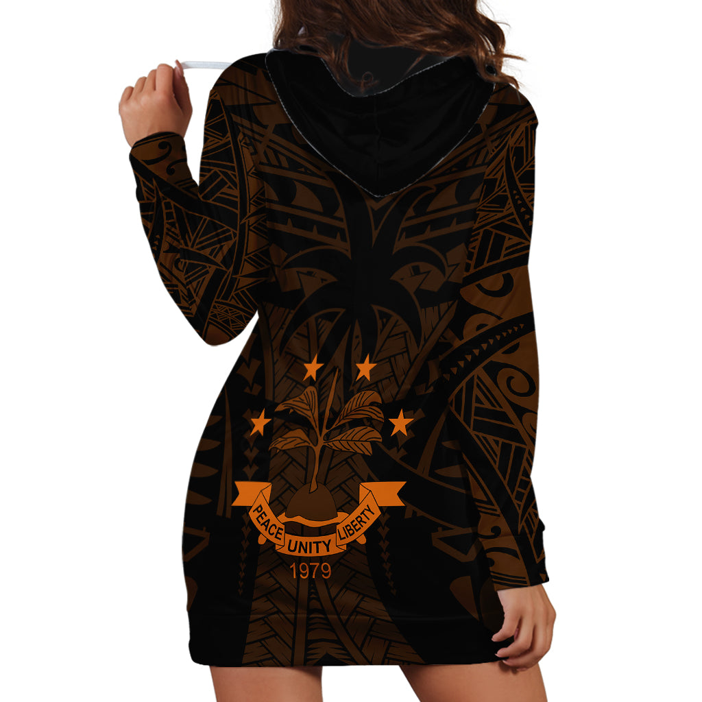 FSM Chuuk States Hoodie Dress Micronesia Vintage Polynesian Tribal Gold Version LT9 - Polynesian Pride