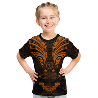 FSM Chuuk States Kid T Shirt Micronesia Vintage Polynesian Tribal Gold Version LT9 Gold - Polynesian Pride