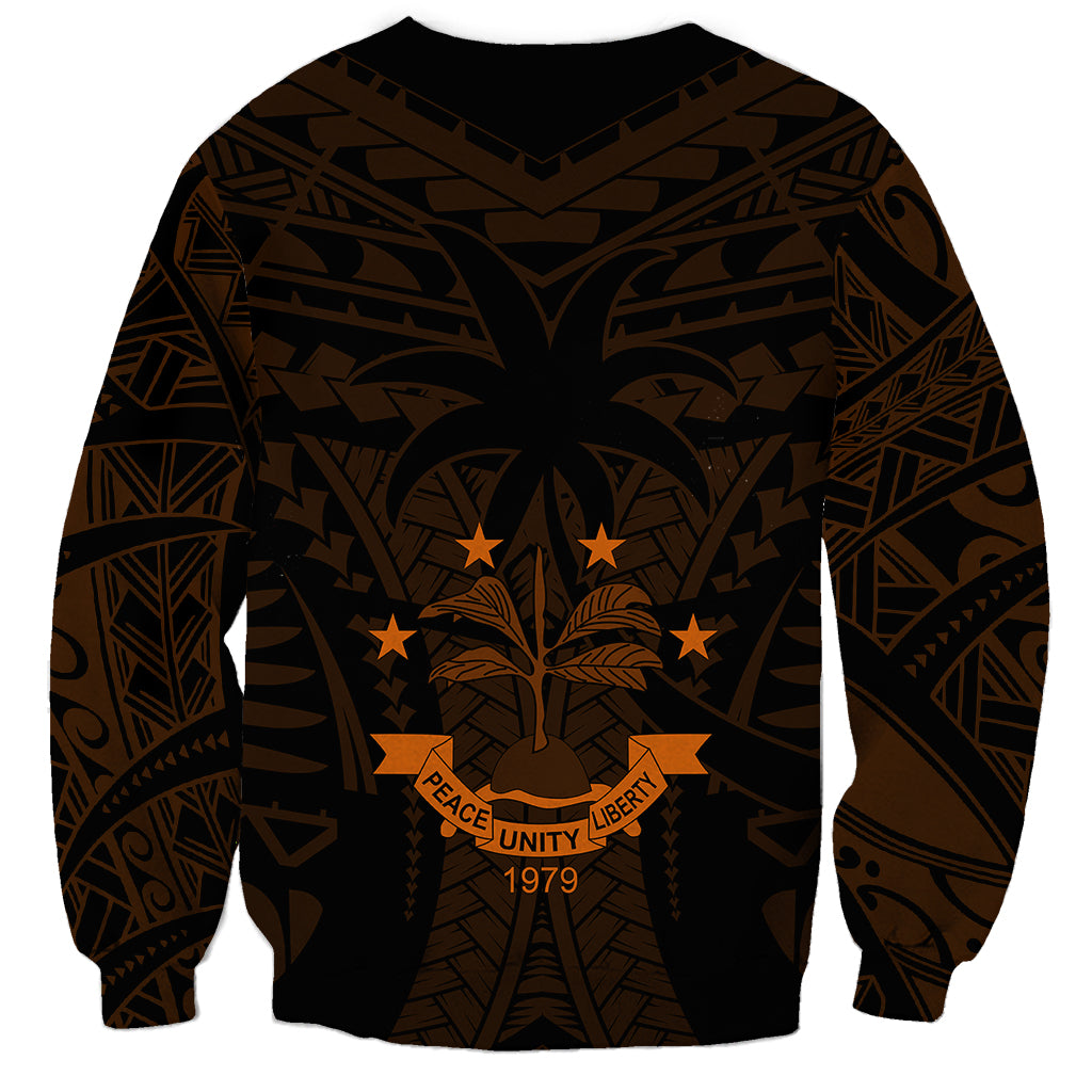 FSM Chuuk States Sweatshirt Micronesia Vintage Polynesian Tribal Gold Version LT9 - Polynesian Pride