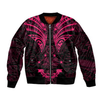 FSM Chuuk States Bomber Jacket Micronesia Vintage Polynesian Tribal Pink Version LT9 Unisex Pink - Polynesian Pride