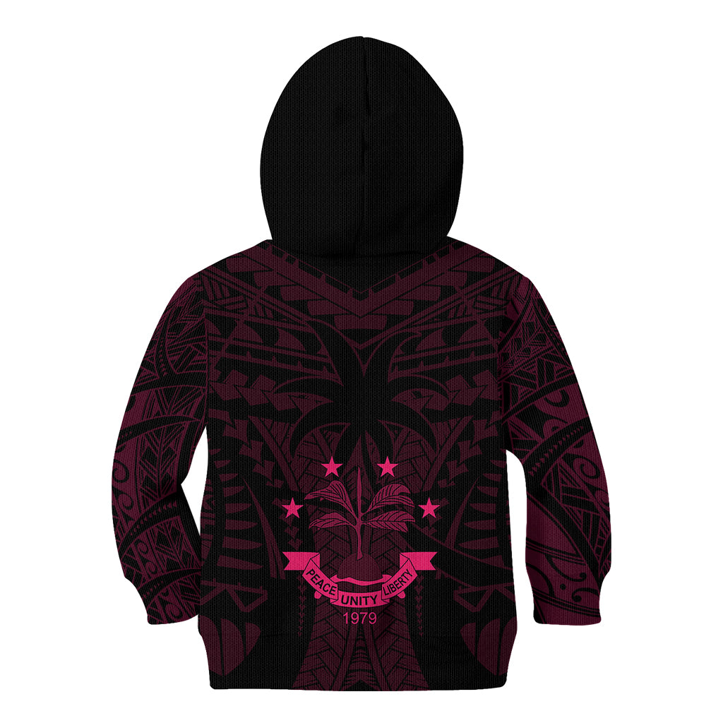 FSM Chuuk States Kid Hoodie Micronesia Vintage Polynesian Tribal Pink Version LT9 - Polynesian Pride