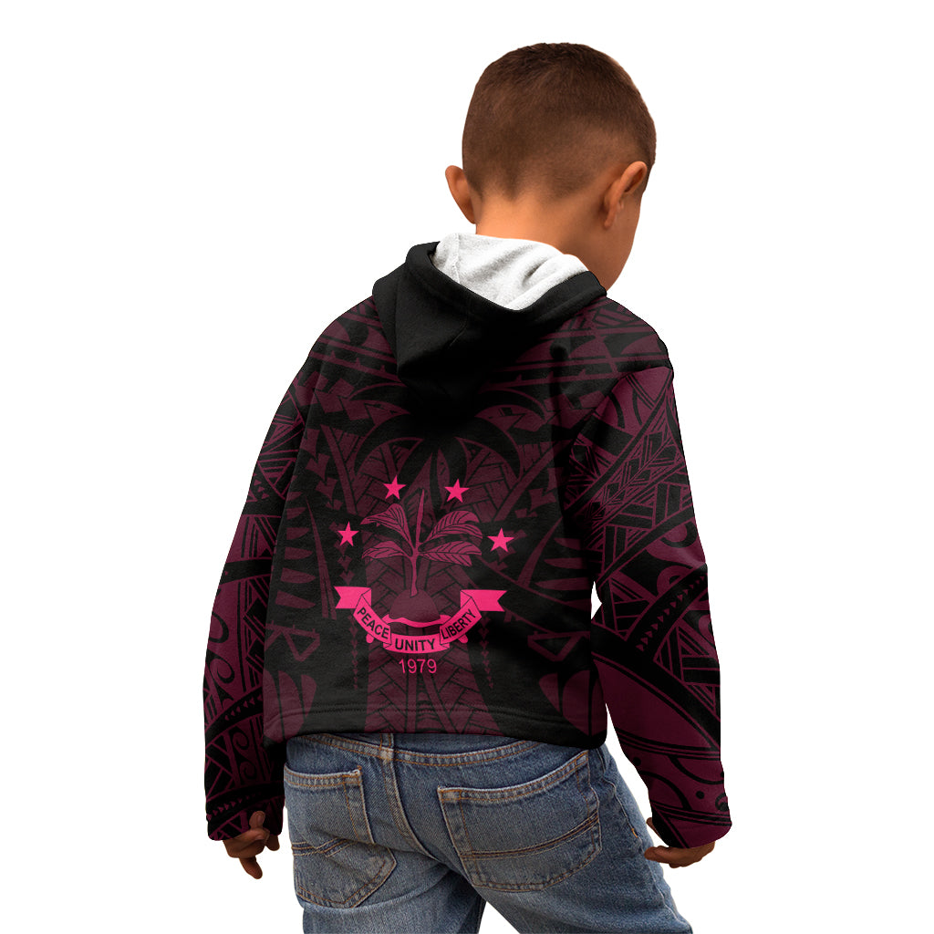FSM Chuuk States Kid Hoodie Micronesia Vintage Polynesian Tribal Pink Version LT9 - Polynesian Pride