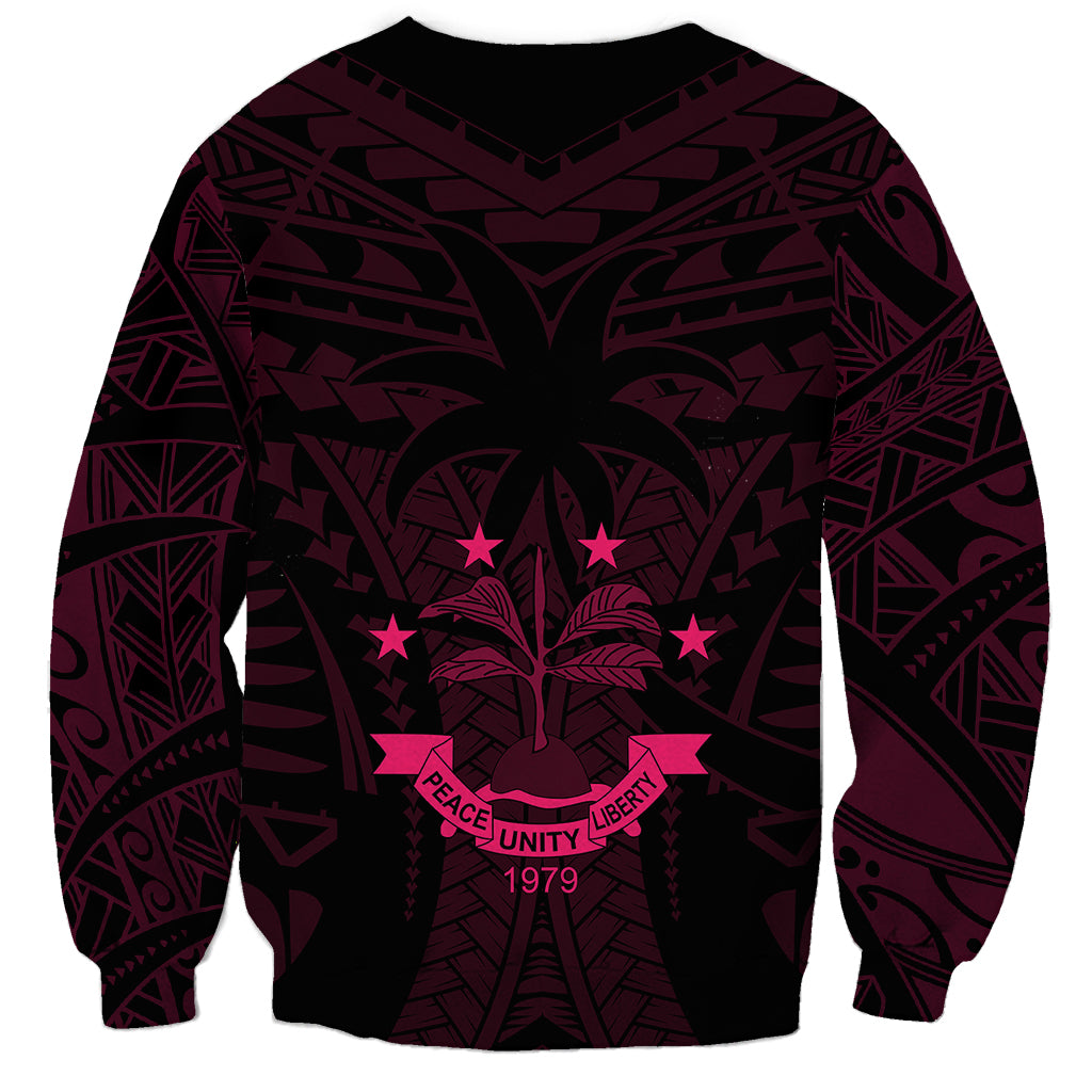 FSM Chuuk States Sweatshirt Micronesia Vintage Polynesian Tribal Pink Version LT9 - Polynesian Pride