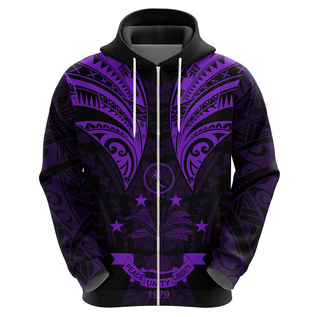 FSM Chuuk States Hoodie Micronesia Vintage Polynesian Tribal Purple Version LT9 - Polynesian Pride