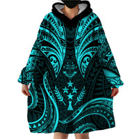 FSM Kosrae States Wearable Blanket Hoodie Micronesia Vintage Polynesian Tribal Aqua Version LT9 - Polynesian Pride