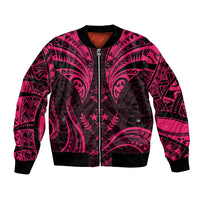 FSM Kosrae States Bomber Jacket Micronesia Vintage Polynesian Tribal Pink Version LT9 Unisex Pink - Polynesian Pride