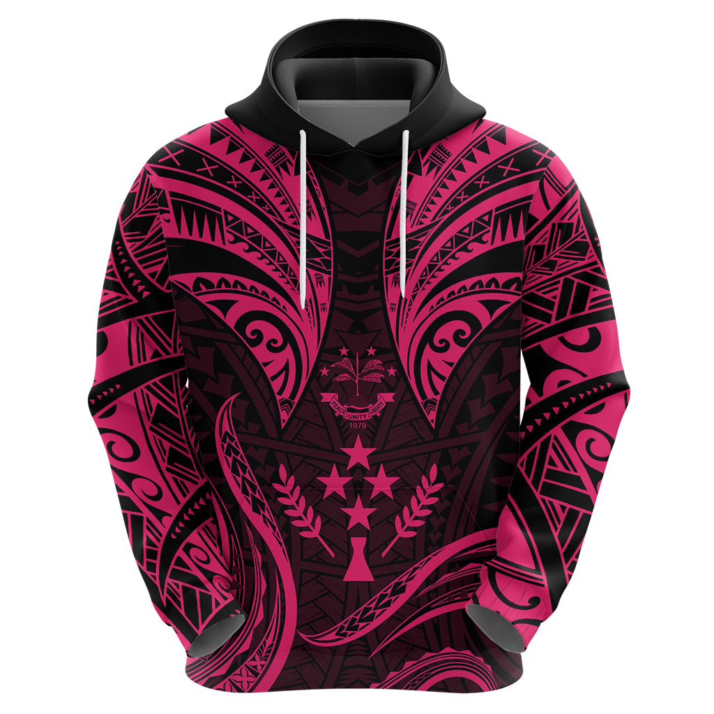 FSM Kosrae States Hoodie Micronesia Vintage Polynesian Tribal Pink Version LT9 - Polynesian Pride