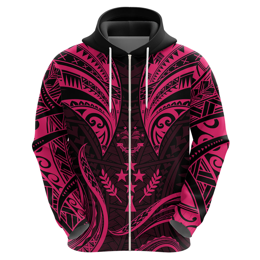 FSM Kosrae States Hoodie Micronesia Vintage Polynesian Tribal Pink Version LT9 - Polynesian Pride