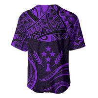 FSM Kosrae States Baseball Jersey Micronesia Vintage Polynesian Tribal Purple Version LT9 - Polynesian Pride
