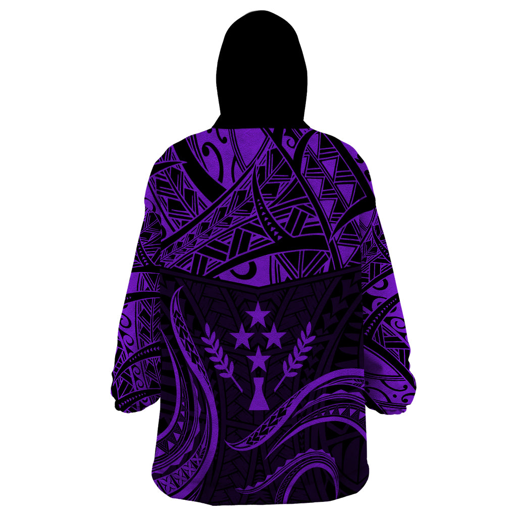 FSM Kosrae States Wearable Blanket Hoodie Micronesia Vintage Polynesian Tribal Purple Version LT9 - Polynesian Pride