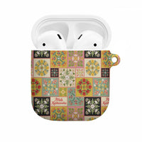 Mele Kalikimaka Hawaii Christmas AirPods Case Melemele Mama Seamless Floral Motif - Polynesian Pride