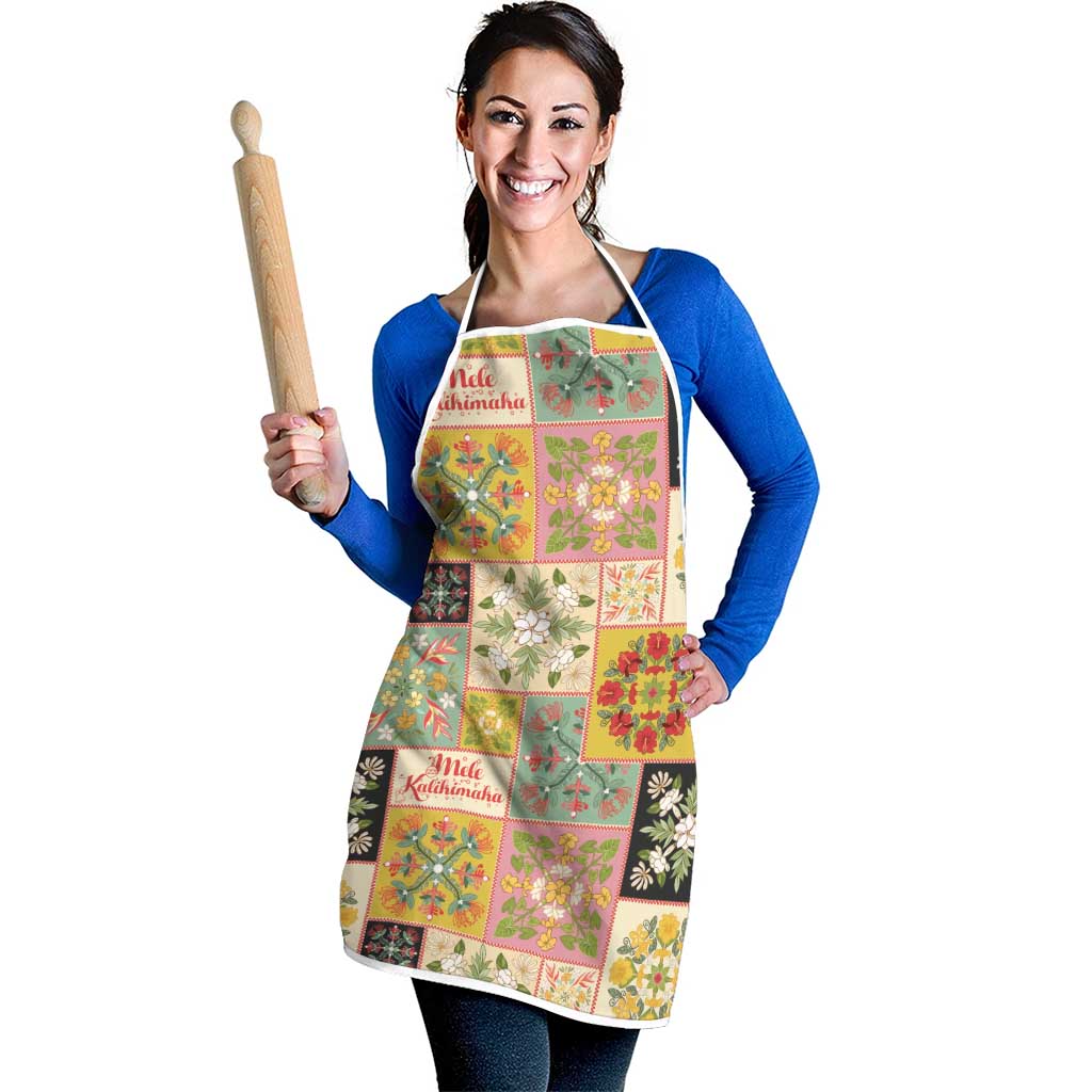 Mele Kalikimaka Hawaii Christmas Apron Melemele Mama Seamless Floral Motif - Polynesian Pride
