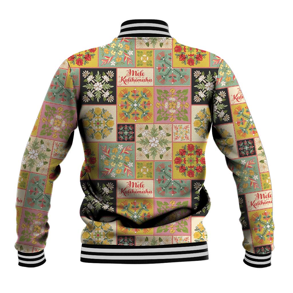 Mele Kalikimaka Hawaii Christmas Baseball Jacket Melemele Mama Seamless Floral Motif - Polynesian Pride