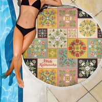 Mele Kalikimaka Hawaii Christmas Beach Blanket Melemele Mama Seamless Floral Motif - Polynesian Pride