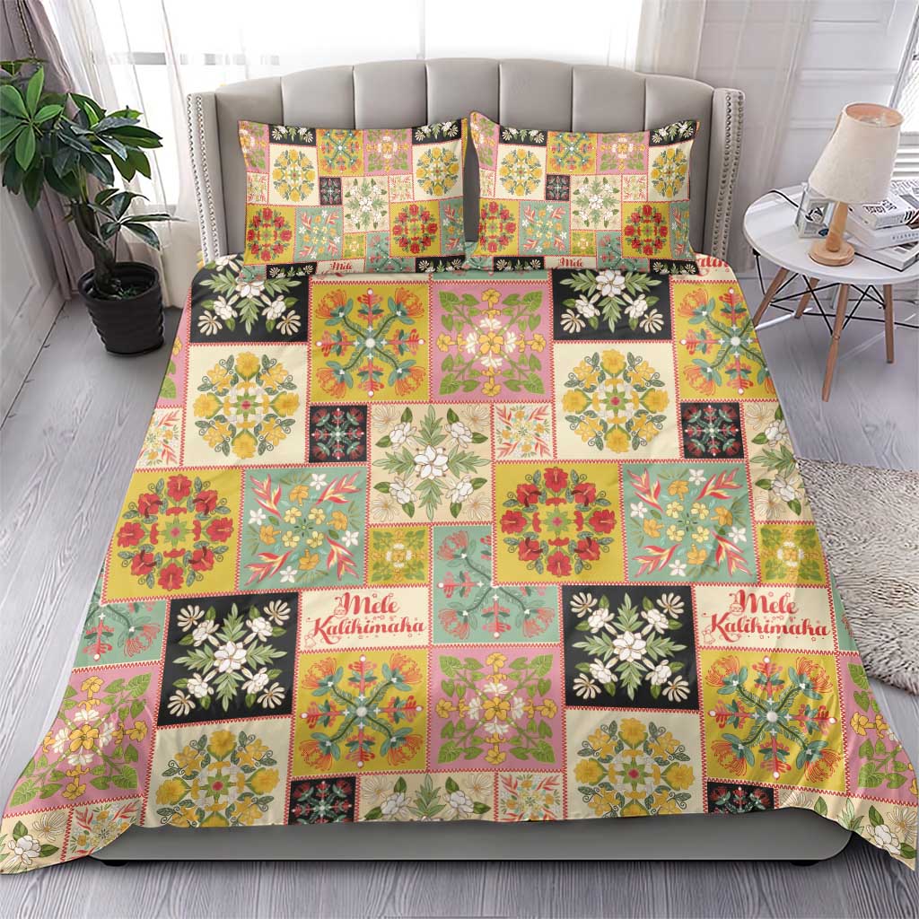 Mele Kalikimaka Hawaii Christmas Bedding Set Melemele Mama Seamless Floral Motif - Polynesian Pride