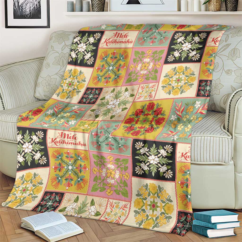 Mele Kalikimaka Hawaii Christmas Blanket Melemele Mama Seamless Floral Motif - Polynesian Pride