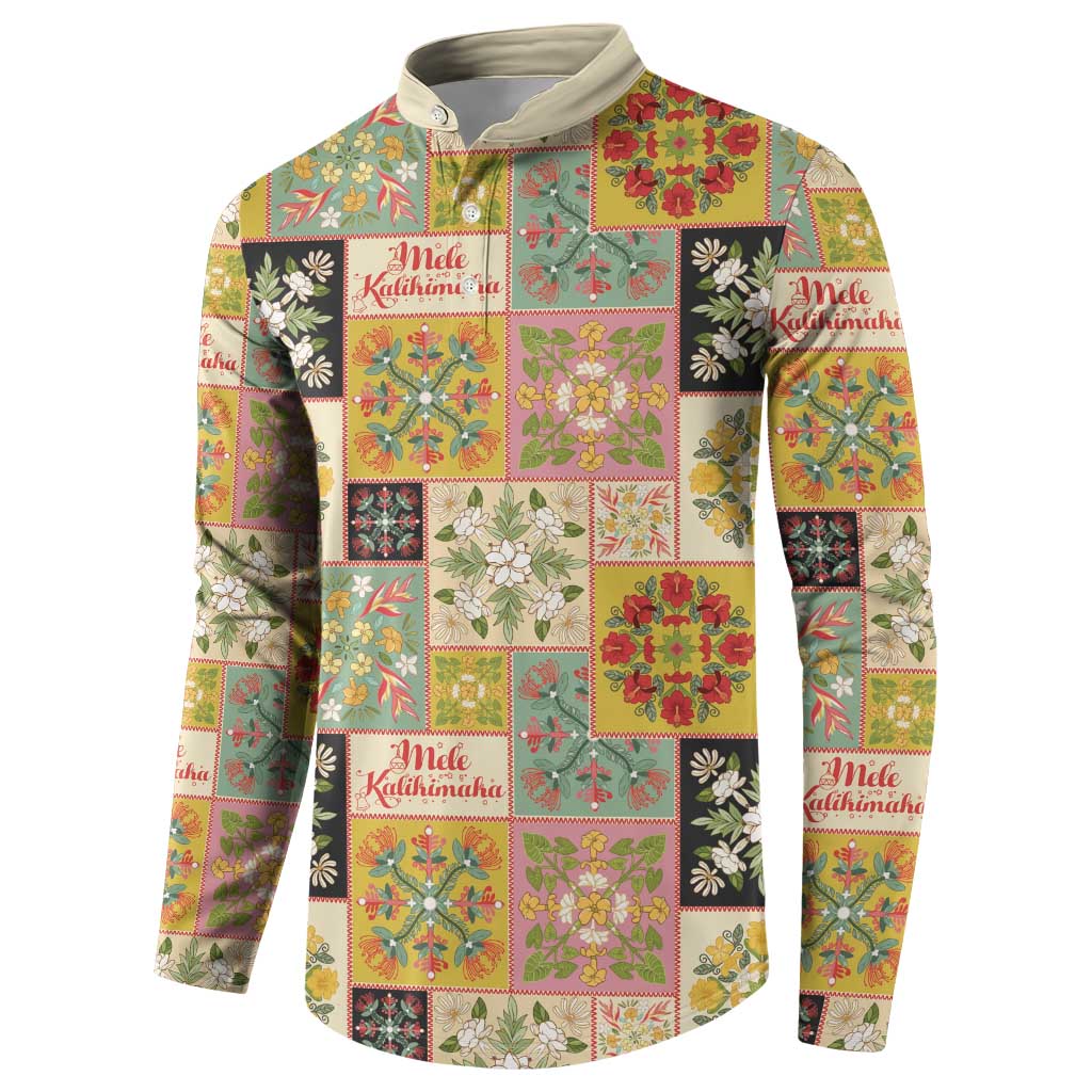 Mele Kalikimaka Hawaii Christmas Button Sweatshirt Melemele Mama Seamless Floral Motif - Polynesian Pride